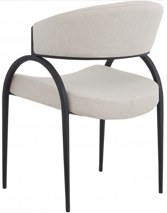 Meridian Furniture Privet Beige/Matte Black Dining Chair-2