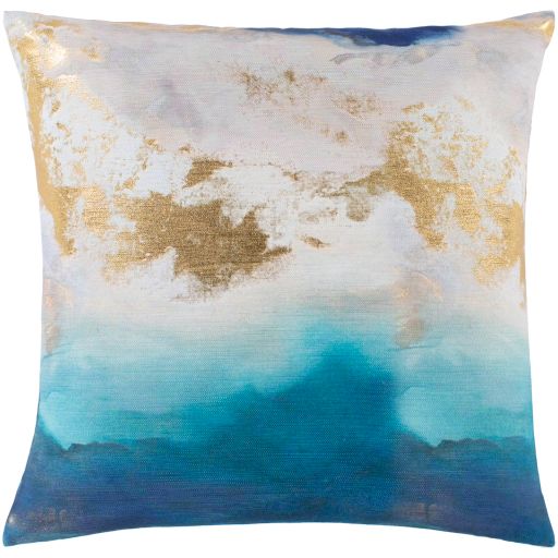 Surya Mira Aqua 20"x20" Toss Pillow with Down Insert-0