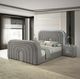 ACME Furniture Shelyn Gray Eastern King Bed with Led, TV Stand, Fireplace and Bluetooth-1