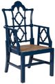 Furniture Classics Italian Satin Blue Arm Chair-0