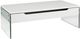 Brassex Inc. White Coffee Table with Glass Base-0