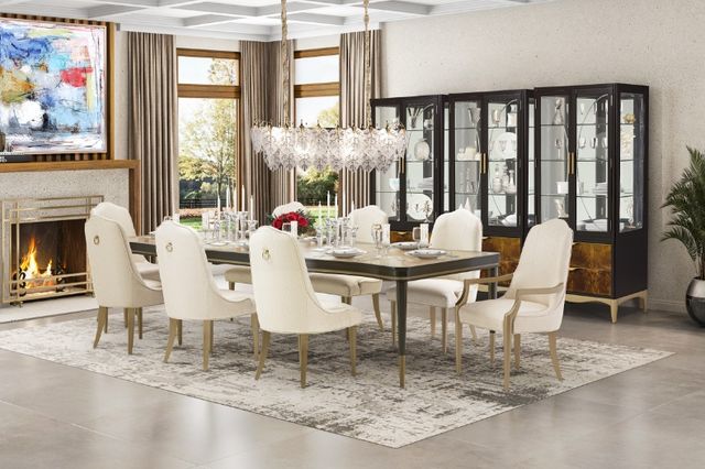 Michael Amini® Malibu Crest Crotch Mahogany Dining Table-1