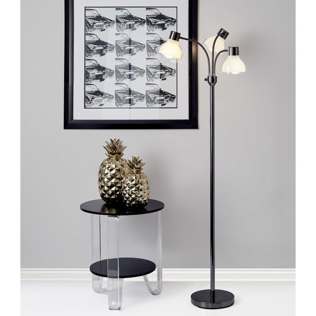Adesso® Presley Black Nickel 3-Arm Arc Lamp-1