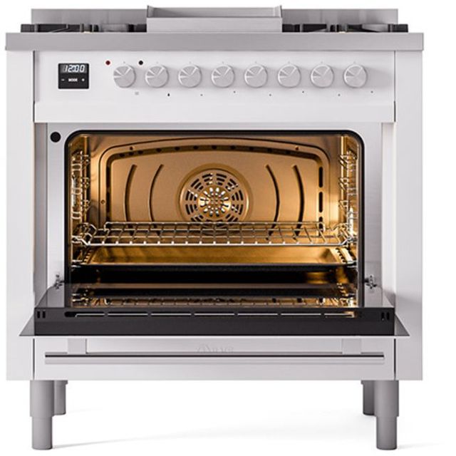 Ilve® Professional Plus II 36" White Pro Style Dual Fuel Range-1