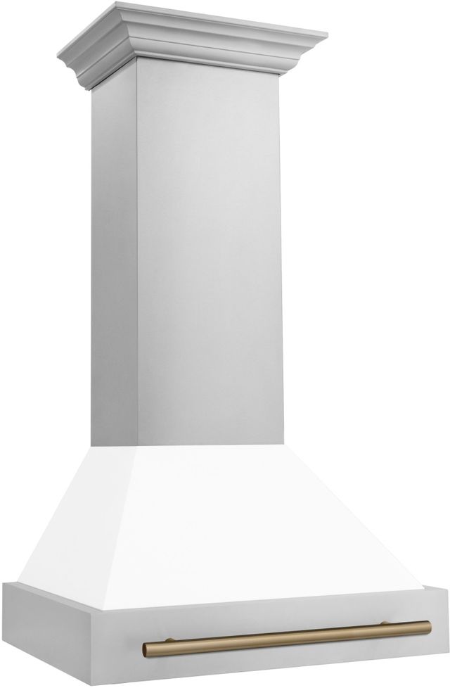 ZLINE Autograph Edition 30" White Matte Wall Mounted Range Hood-3