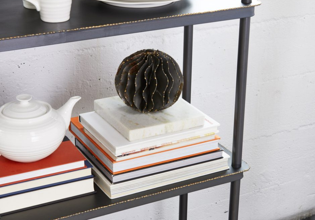 Moe's Home Collection Grey Iron Orb with White Marble-3