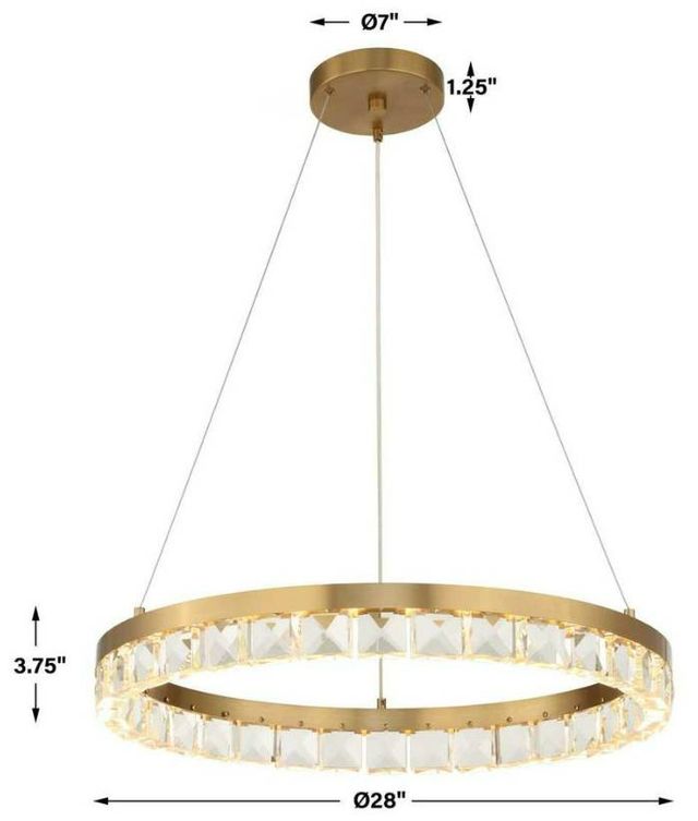 Uttermost® Segovia Warm Brass LED Chandelier with Crystals Accent-2