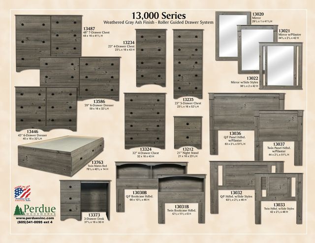 Perdue Woodworks Essential Weathered Gray Ash Twin Bookcase Headboard-1