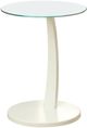 Monarch Specialties Inc. Tempered Glass Top Accent Table with White Bentwood Base-0