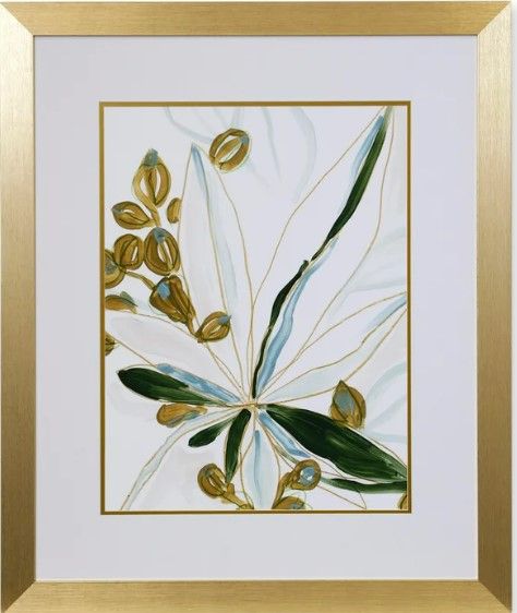 Stylecraft Tropical Imprompto I Green/Orange/White Wall Art-0