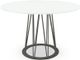 Amisco Customizable Calypso White Glass Dining Table with 48" Tabletop -4