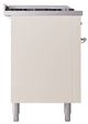 Ilve® Nostalgie II Noblesse 60'' Antique White Pro Style Dual Fuel Range with Chrome Trim-2