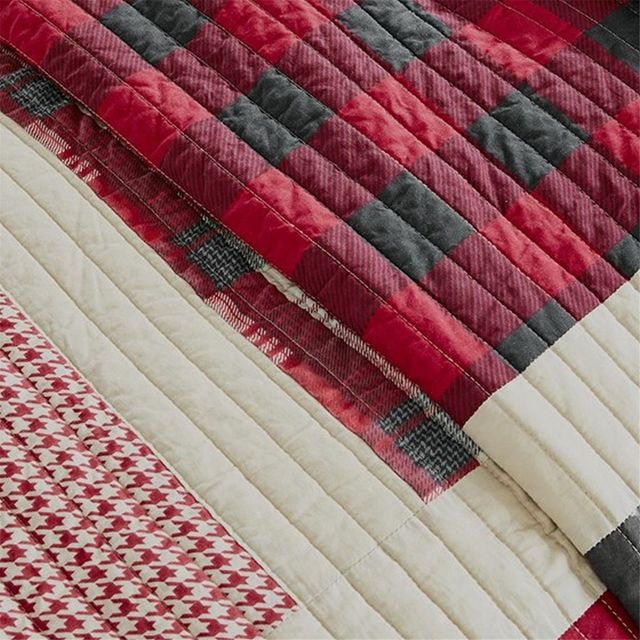 Olliix by Woolrich Red Full/Queen Huntington Quilt Mini Set-3