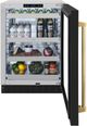 ZLINE Autograph Edition Touchstone 5.2 Cu. Ft. Stainless Steel Beverage Center with Black Matte Glass Door and Polished Gold Handle-2