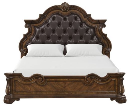 Furniture of America® Leovanni Dark Brown Eastern King Panel Bed-1