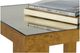 Chelsea House Emery Glass Top Console Table with Antique Gold Leaf Base-3