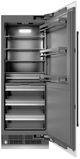 ZLINE Autograph Edition 30" 16.7 Cu. Ft. Column Refrigerator in White Matte with Graphite Gray Interior and Matte Black Accents-1