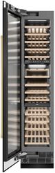 ZLINE Autograph Edition 18 in. 9 Cu. Ft. Triple Zone 68 Bottle Left Hinge Column Wine Cooler in Black Stainless Steel with Polished Gold Accents-1
