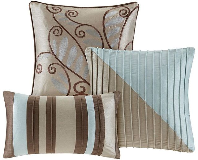 Olliix by Madison Park 7 Piece Blue King Amherst Comforter Set-2