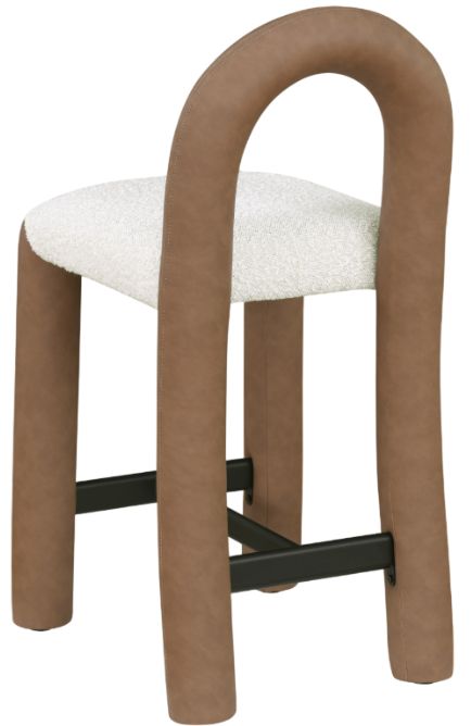 Meridian Furniture Amari Brown/Cream Upholstered Counter Stool-1