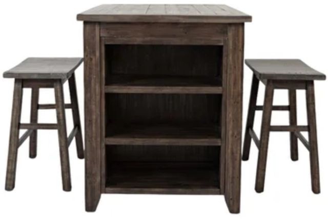 Jofran Inc. Madison County 3-Piece Brown Counter Table Set-2