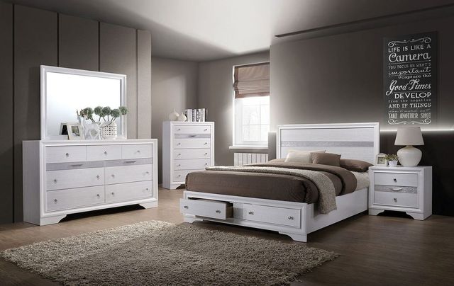 Furniture of America® Chrissy 5-Piece White Queen Bedroom Set-0