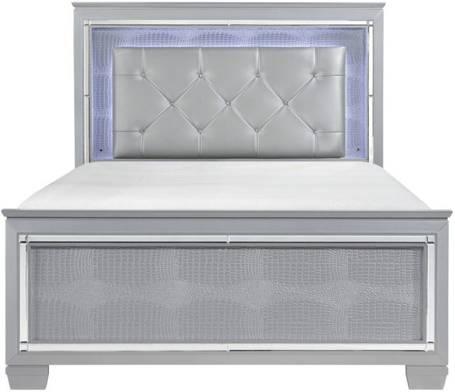 Homelegance® Allura Silver Queen Upholstered Panel Bed-1