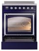 Ilve® Nostalgie II Noblesse 30'' Midnight Blue Pro Style Induction Range with Chrome Trim-3
