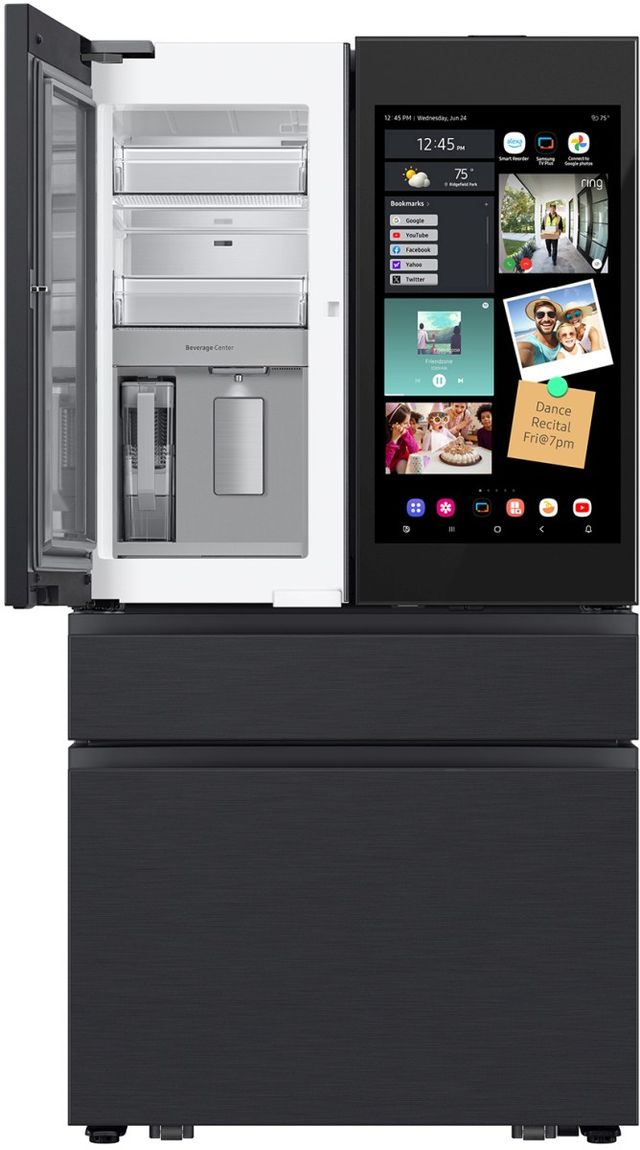 Samsung Bespoke 36" 28.6 Cu. Ft. Charcoal Glass/Matte Black Steel French Door Refrigerator with AI Family Hub™+ and AI Vision Inside™-2