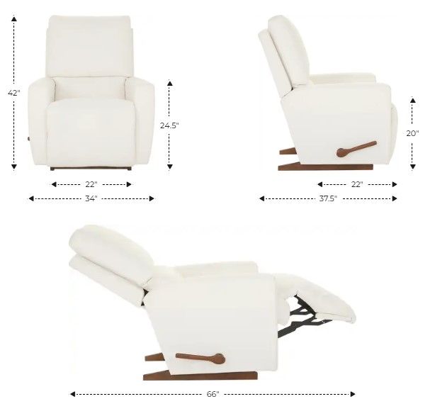 La-Z-Boy® Kells Chestnut Leather Manual Rocking Recliner-2