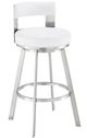 Armen Living Flynn Brushed Stainless Steel/White 26'' Barstool-0