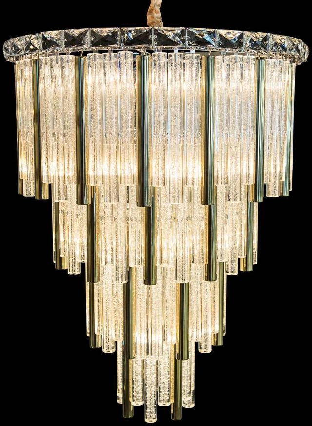 Michael Amini® Chimes 2-Piece Gold 15-Light Chandelier Set-1