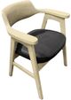 Nest Home Collections Wagner Black Faux Leather/White Washed Arm Chair-0