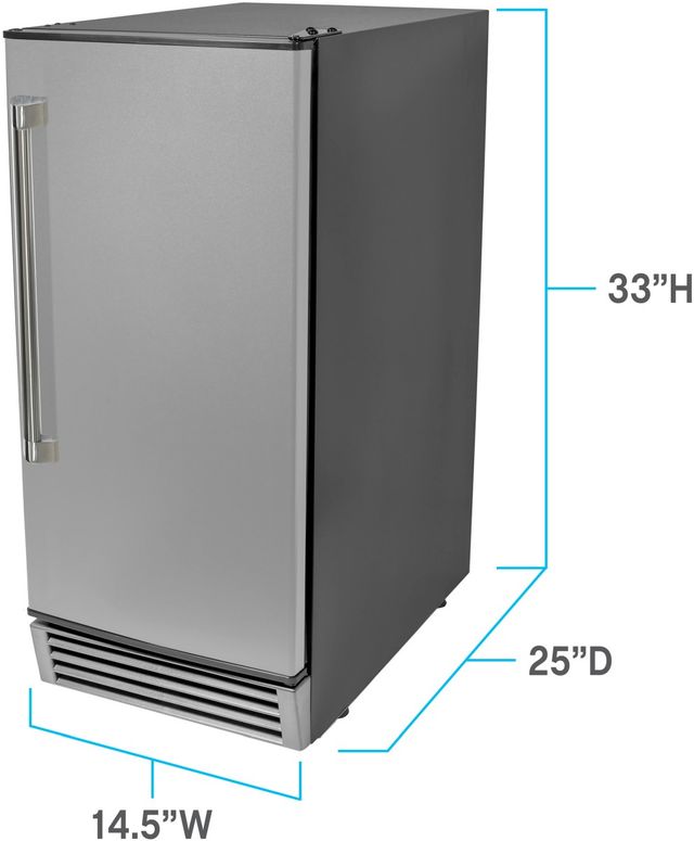 Avanti® Elite Series 15" 49 lb. Stainless Steel Ice Maker-3