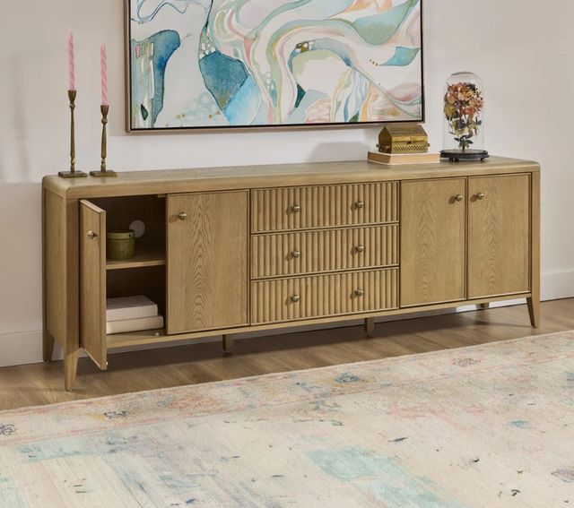 Flexsteel® Reed Driftwood Oak Large Entertainment Console-1
