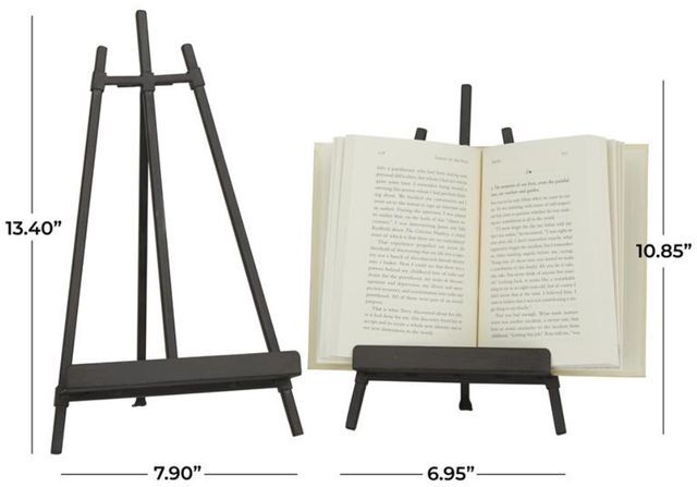 Deco Marche 2-Piece Black Display Easel with Foldable Stand Set-3