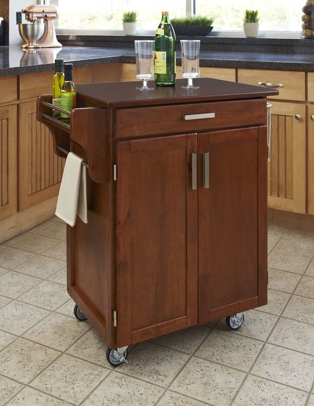 homestyles® Cuisine Cart Cherry/Medium Oak Kitchen Cart-1