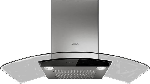 Elica Techne Series Como 36" Stainless Steel with Black Glass Wall Mounted Range Hood-0