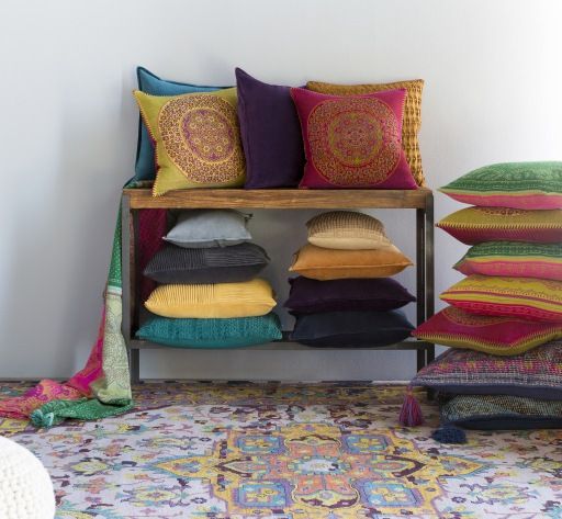 Surya Indira Multi-Color 50"x70" Throw Blanket-2