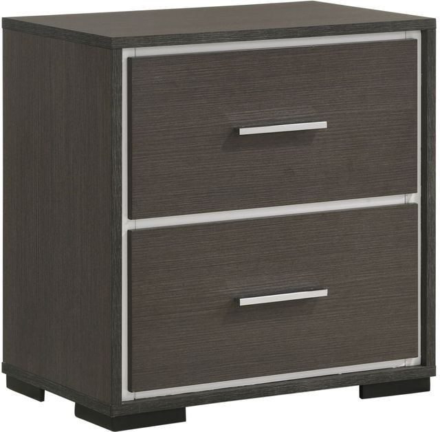 Crown Mark Sharpe Gray Nightstand-0
