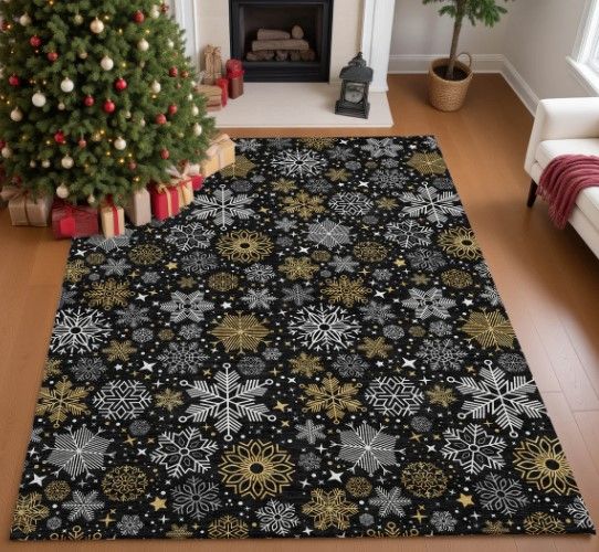 Dalyn™ Rug Company Merry & Bright MY25 Black 5'x8' Area Rug-4