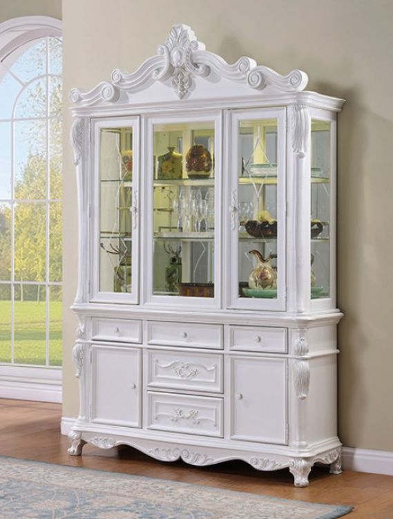 Furniture of America® Manzanita White Hutch and Buffet-0