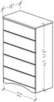Perdue Woodworks 36,000 Essential Brown 32" 5-Drawer Chest-2