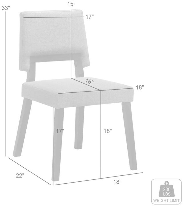 Armen Living Channell 4-Piece Blue/Walnut Upholstered Wood Dining Chair Set-2