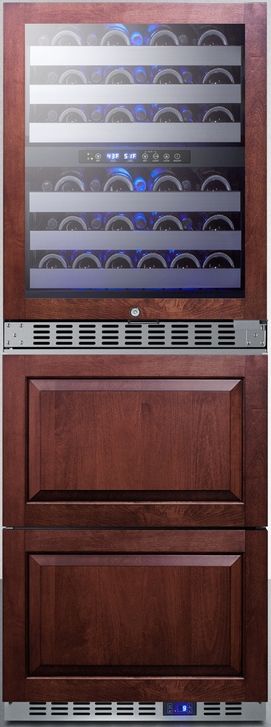 Summit® 24" Panel Ready Wine Cooler and Freezer Drawers-1