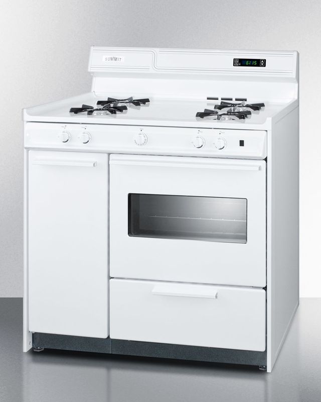 Summit® 36" White Pro Style Gas Range-2