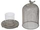 A & B Home Ophira Sparrow 2-Piece Antique Gray Mesh Candle Holder Set-2
