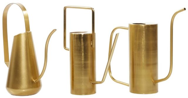 Deco Marche 3-Piece Gold Watering Can Planter Set-0