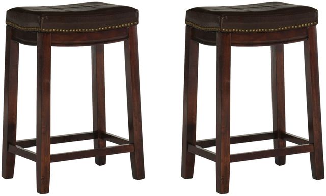 Linon Claridge 2-Piece Brown Counter Stool Set-0