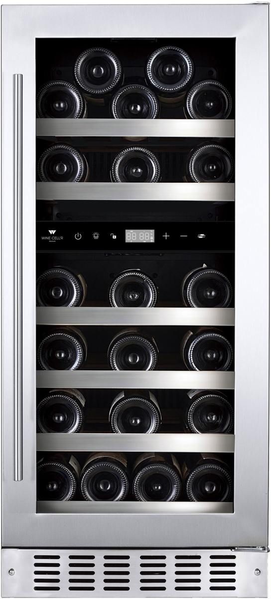 Refroidisseur à vin encastré de 15 po Wine Cell'R Diamond de 26 bouteilles - Acier inoxydable